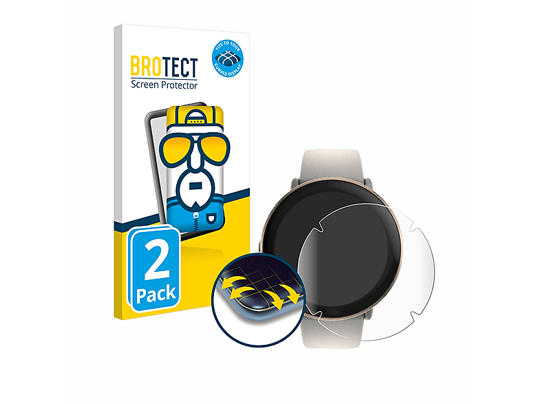BROTECT 2x Flex Full-Cover 3D Curved Schutzfolie(für Polar Ignite 3) | Smartwatch Schutzfolien & Gläser