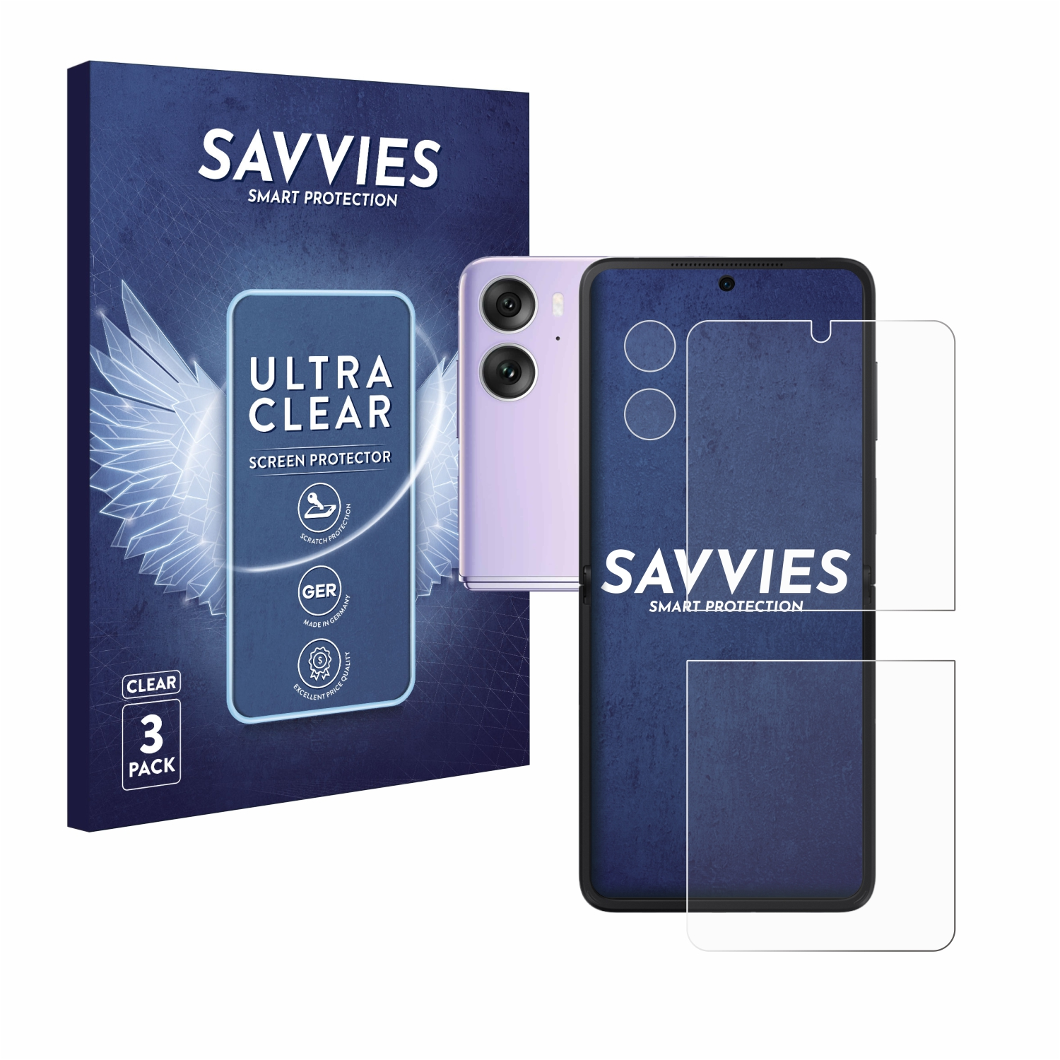 SAVVIES 6x klare Schutzfolie(für Oppo N2 Find Flip)