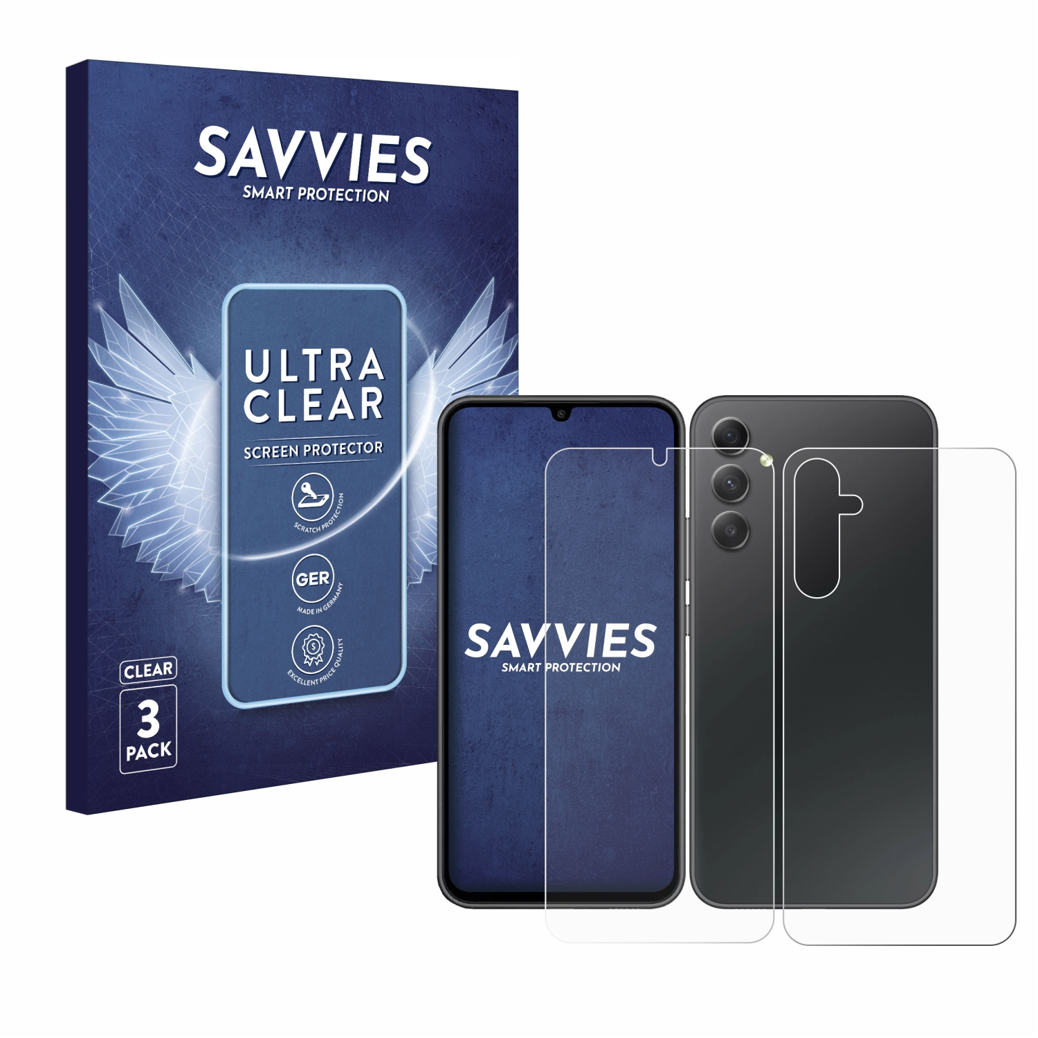 SAVVIES 6x klare Schutzfolie(für Galaxy A34 Samsung 5G)