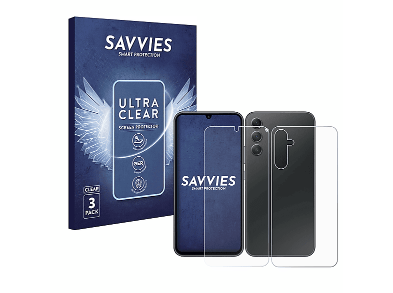 SAVVIES 6x klare Schutzfolie(für Samsung Galaxy A34 5G)