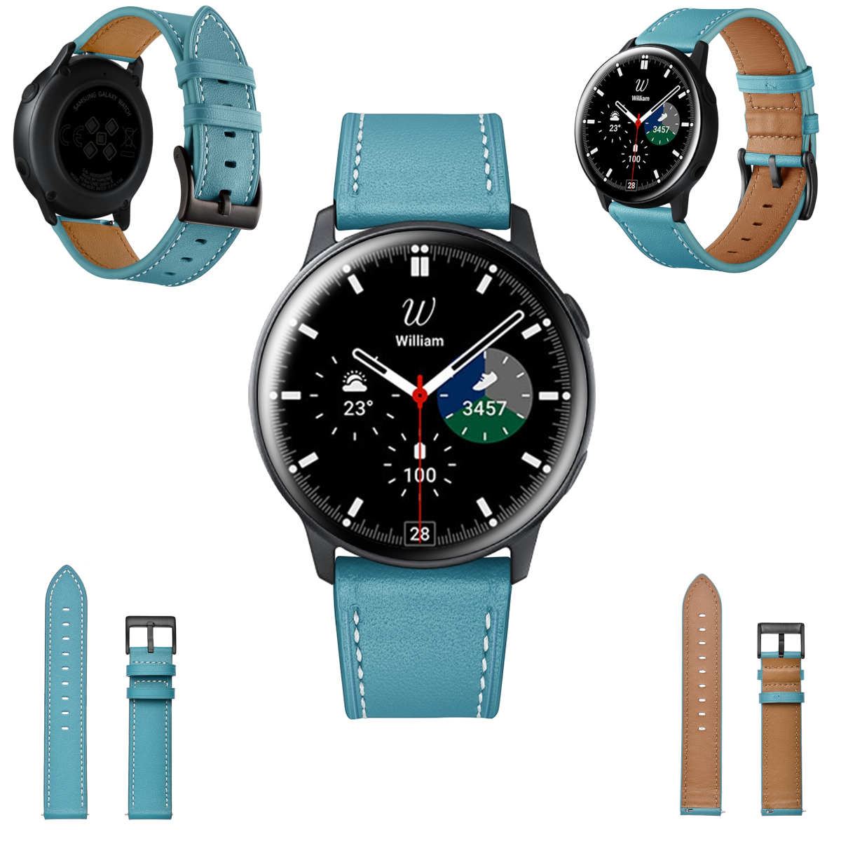 4 / 46 mm mm Armband, Blau 44 / Pro 45mm / Watch / 42 / Ersatzarmband, 5 4 Kunstleder 43 Watch mm, 6 / 5 47 WIGENTO 40 Samsung, Galaxy 6 Watch Classic