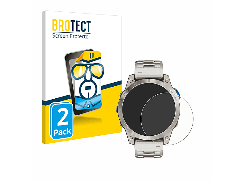 BROTECT 2x klare Schutzfolie(für Garmin D2 Mach 1) | Smartwatch Schutzfolien & Gläser