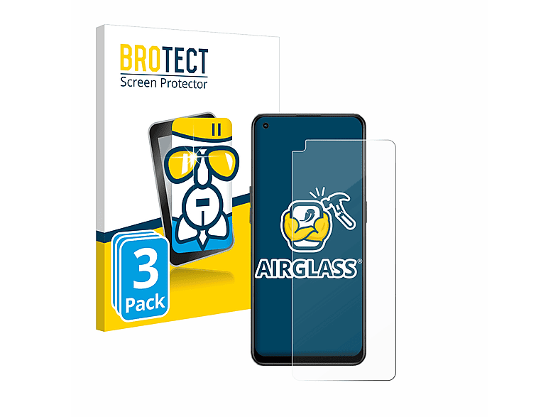 BROTECT 3x Airglass klare Schutzfolie(für Oppo Reno 8 Lite)