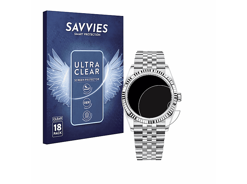 SAVVIES 18x klare Schutzfolie(für Rolex Datejust 36)