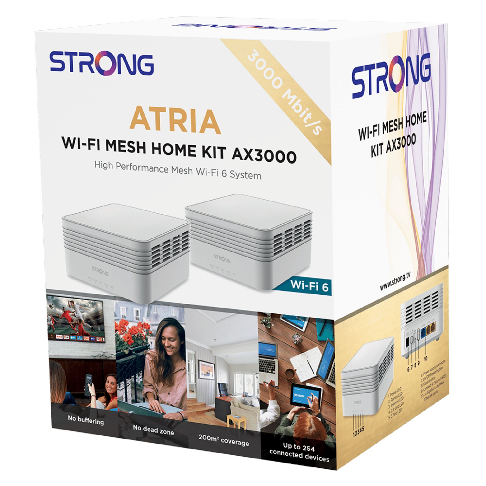 STRONG Atria Wi-Fi Mesh Home WLAN AX3000 Point Kit Access