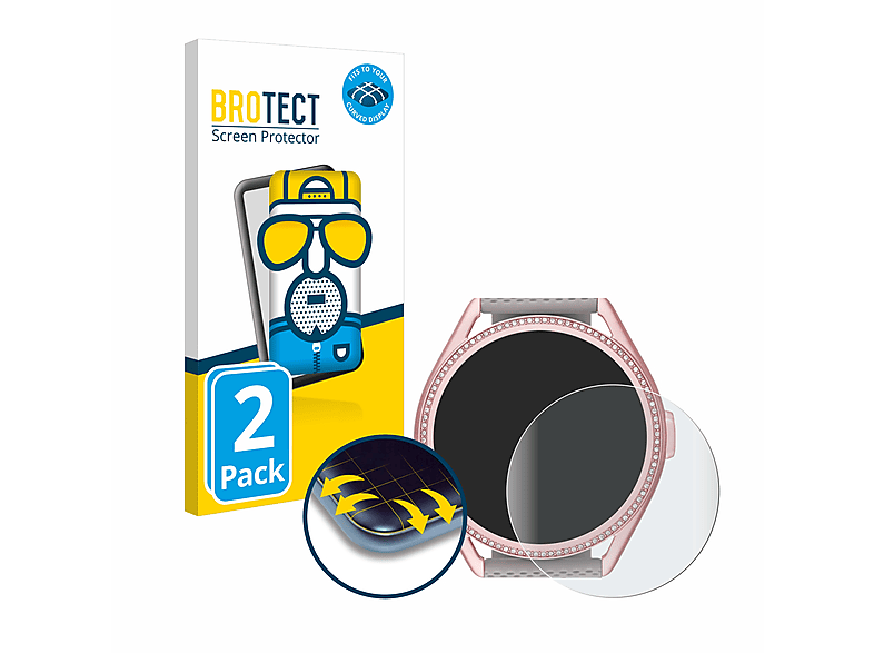 BROTECT 2x Flex matt Full-Cover 3D Curved Schutzfolie(für Michael Kors Access MKGO Gen 5E MKT 5117) | Smartwatch Schutzfolien & Gläser