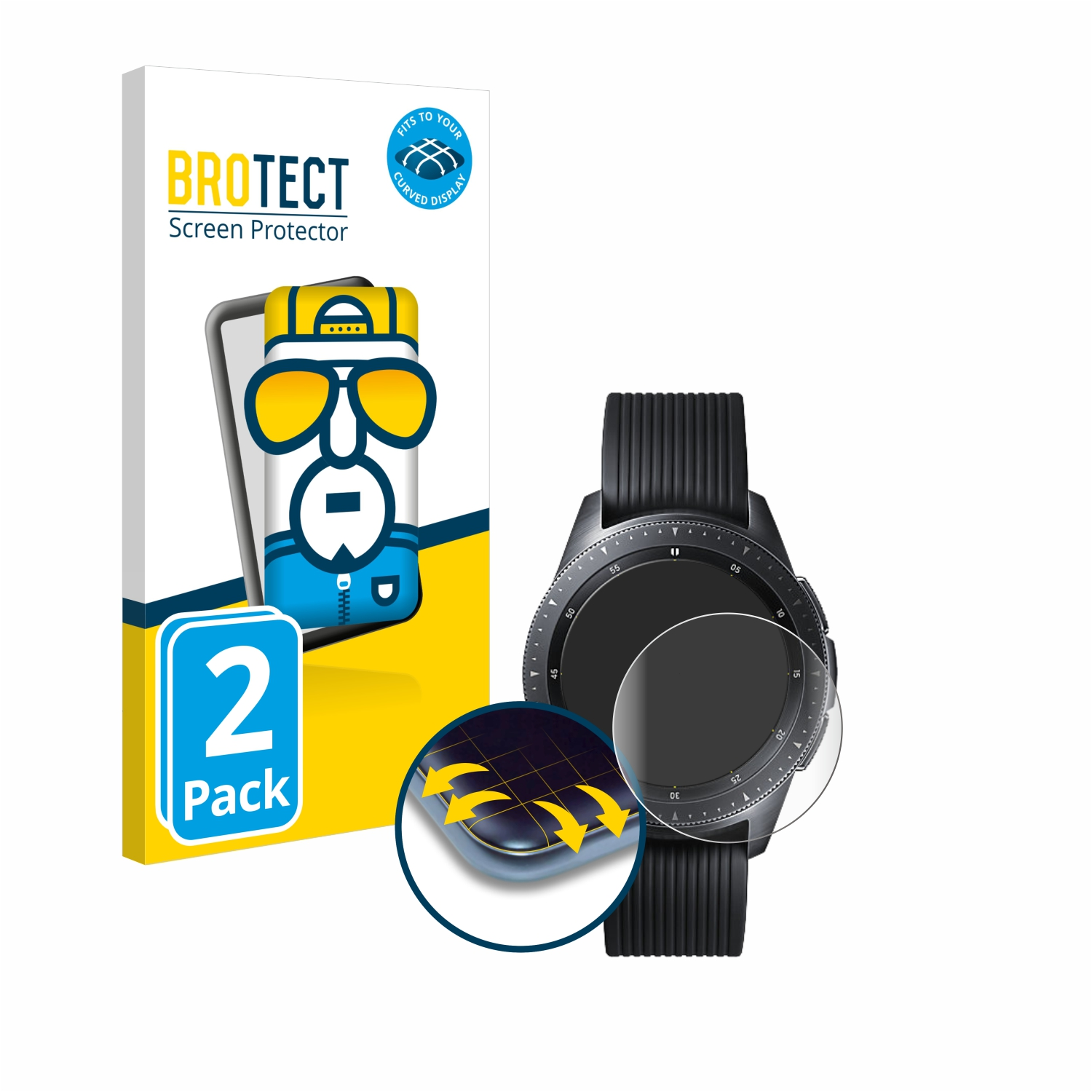 BROTECT 2x Flex Full-Cover 3D mm)) Watch (42 Galaxy Curved Schutzfolie(für Samsung