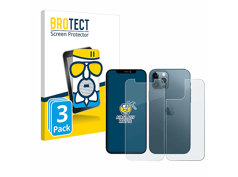 BROTECT 3x Airglass matte Schutzfolie(für Apple iPhone 12 Pro)