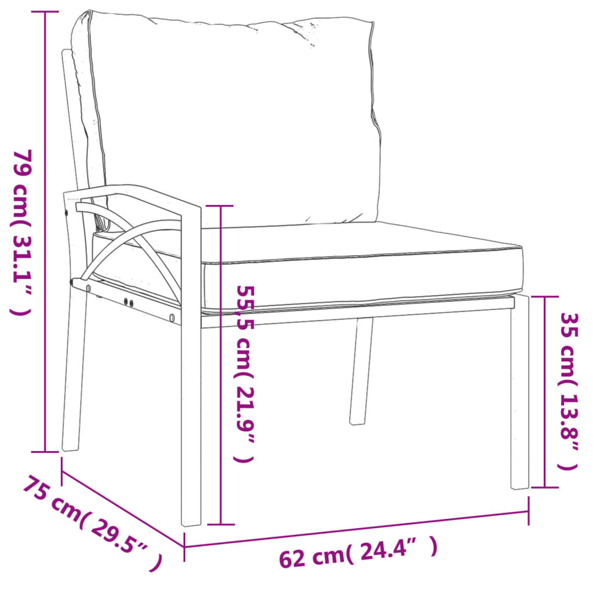 Gartentisch- Stuhlset, und Schwarz VIDAXL 3187950