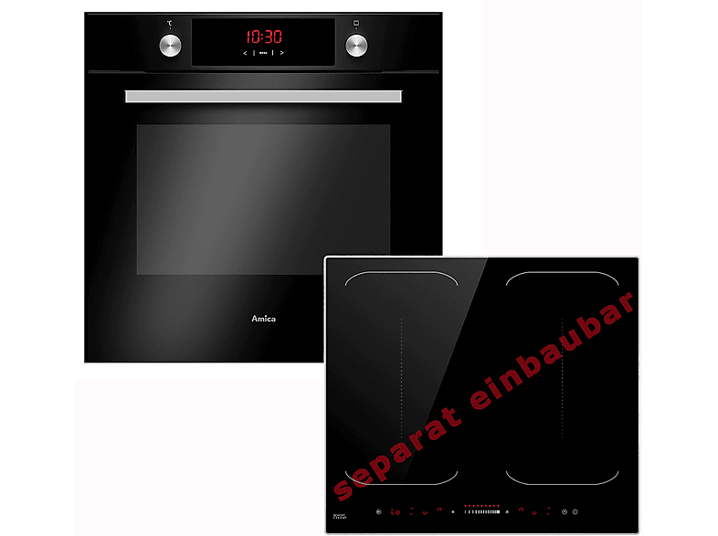 DIVERSE Autark GlaskeramikKochfeld, Einbauherd Set autark (Induktion, A, 77 l) SATURN
