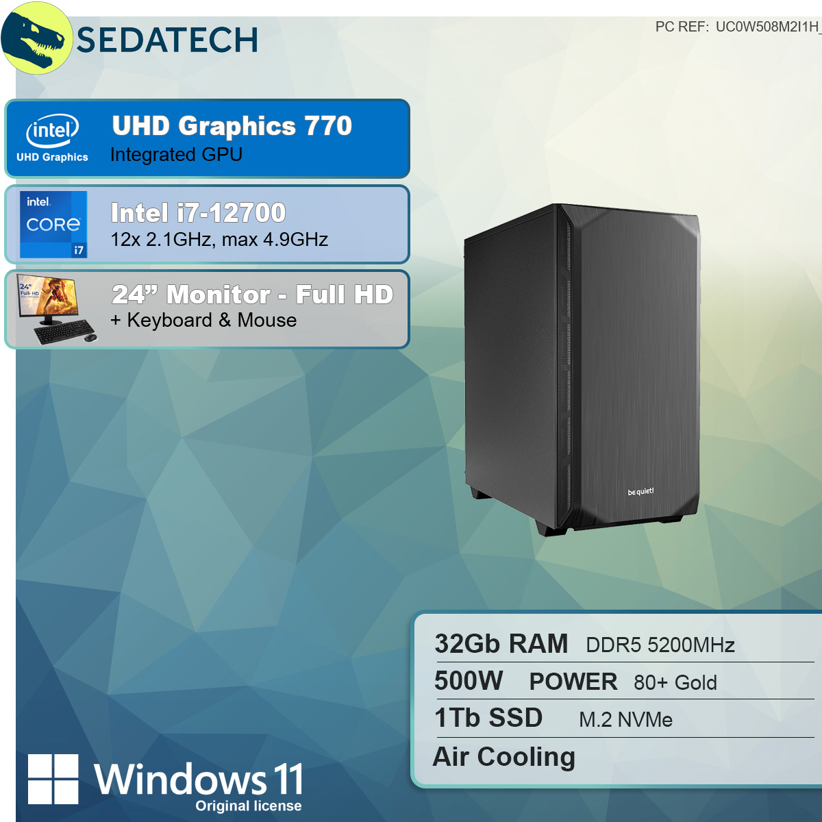32 Intel SSD GB i7-12700 RAM, Prozessor, GB SEDATECH 1000 Intel mit i7-12700, PC-desktop