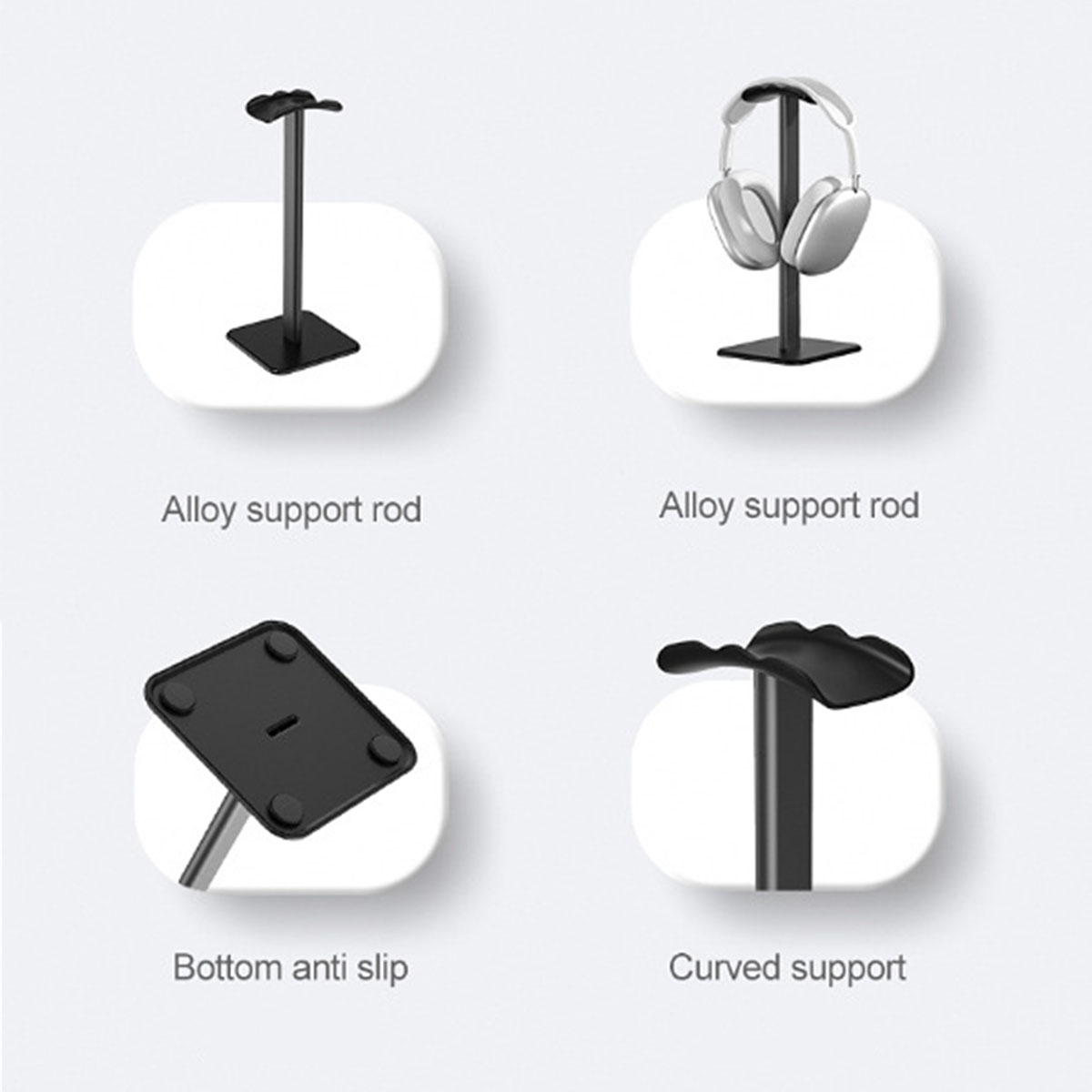 BRIGHTAKE Aluminiumlegierung Kopfhörerständer: Platzsparender Halt Ihre Kopfhörer für Kopfhörer-Ständer