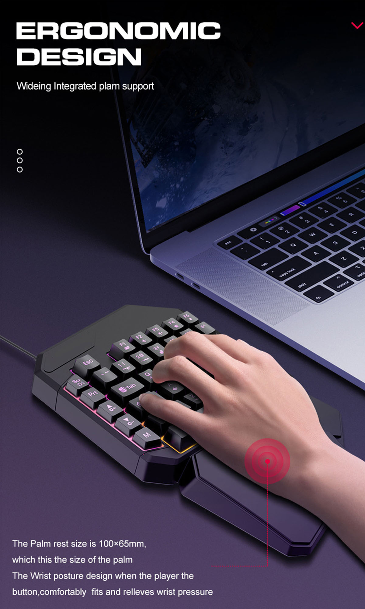 BRIGHTAKE Luminous Game - Set, Keyboard Tastatur Maus Schwarz & Weg zum Gaming-Sieg, Dein Chicken Handheld