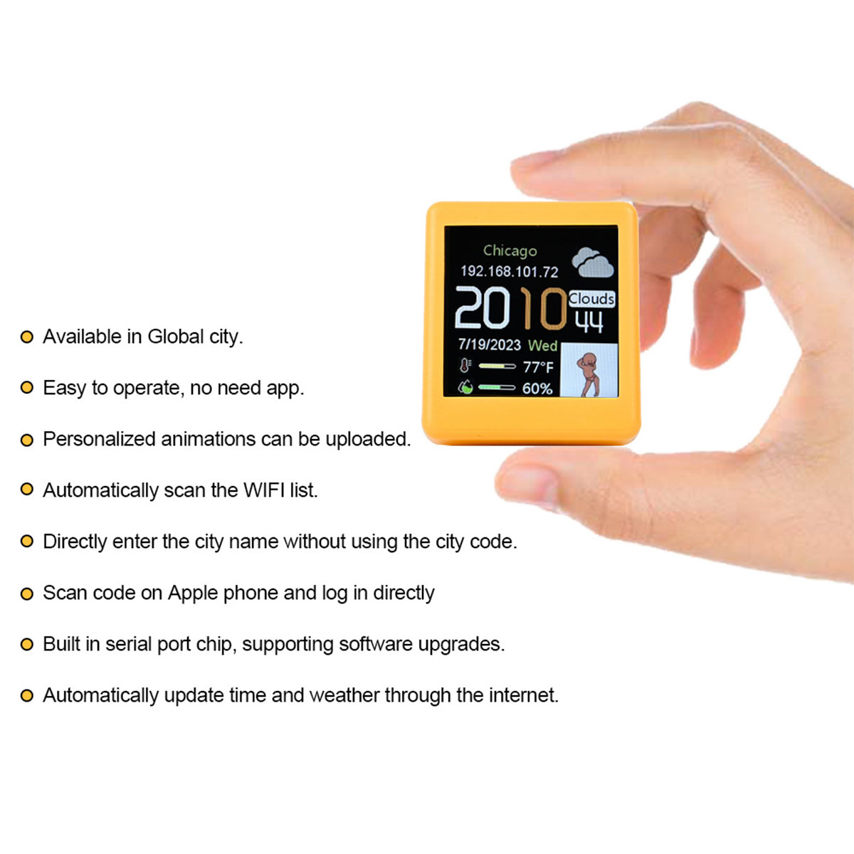 BRIGHTAKE WIFI-Smart-Desktop-Uhr und Wetterstation Ihr