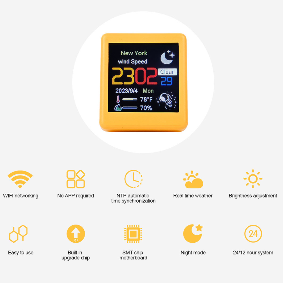 BRIGHTAKE WIFI-Smart-Desktop-Uhr Wetterstation und und Wetter-TV stilvolles - Wetterstationen funktionales Ihr