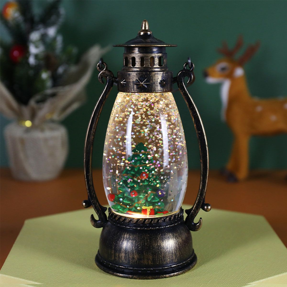 BRIGHTAKE Weihnachtsdekoration - Magische Kristallkugellichter Öllampe Atmosphäre für Festliche