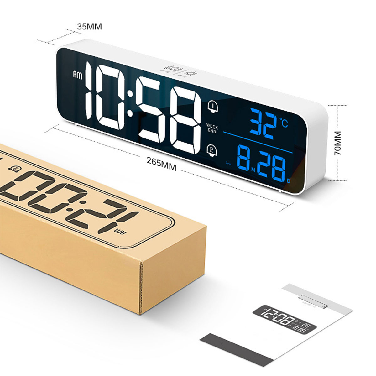 BRIGHTAKE USB Wiederauflaubare Smart Elektronische und Voice Wanduhr Uhren - Funktionell Stilvoll Control