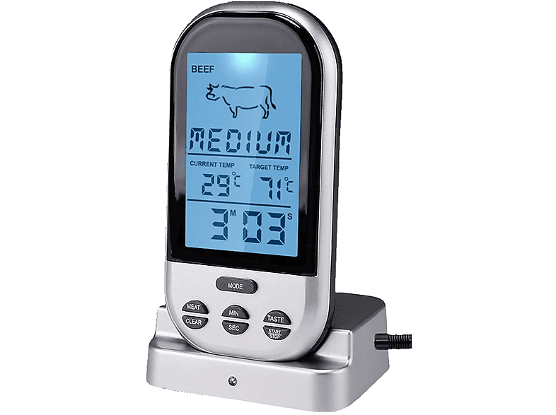 BRIGHTAKE Drahtloses BBQ-Fleischthermometer - Präzise Grillkontrolle Thermometer | Küchenhelfer