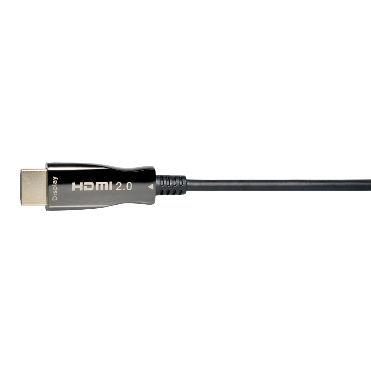 HDMI 2.0 Kabel mit Anschlüssen an beiden Enden, auf weißem Hintergrund.