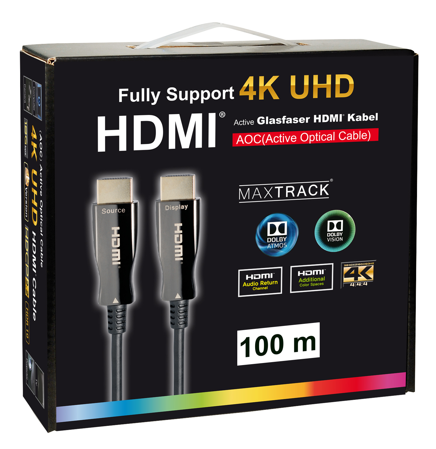 verlustfrei - aktives über m 100 MAXTRACK Glasfaser HDMI Kabel C508-100ML