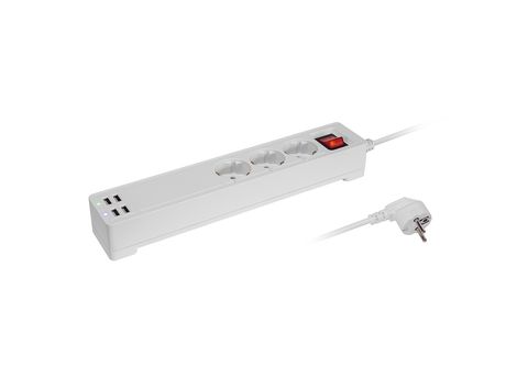 Steckdosenleiste USB 3,4A, 3-fach, Weiß