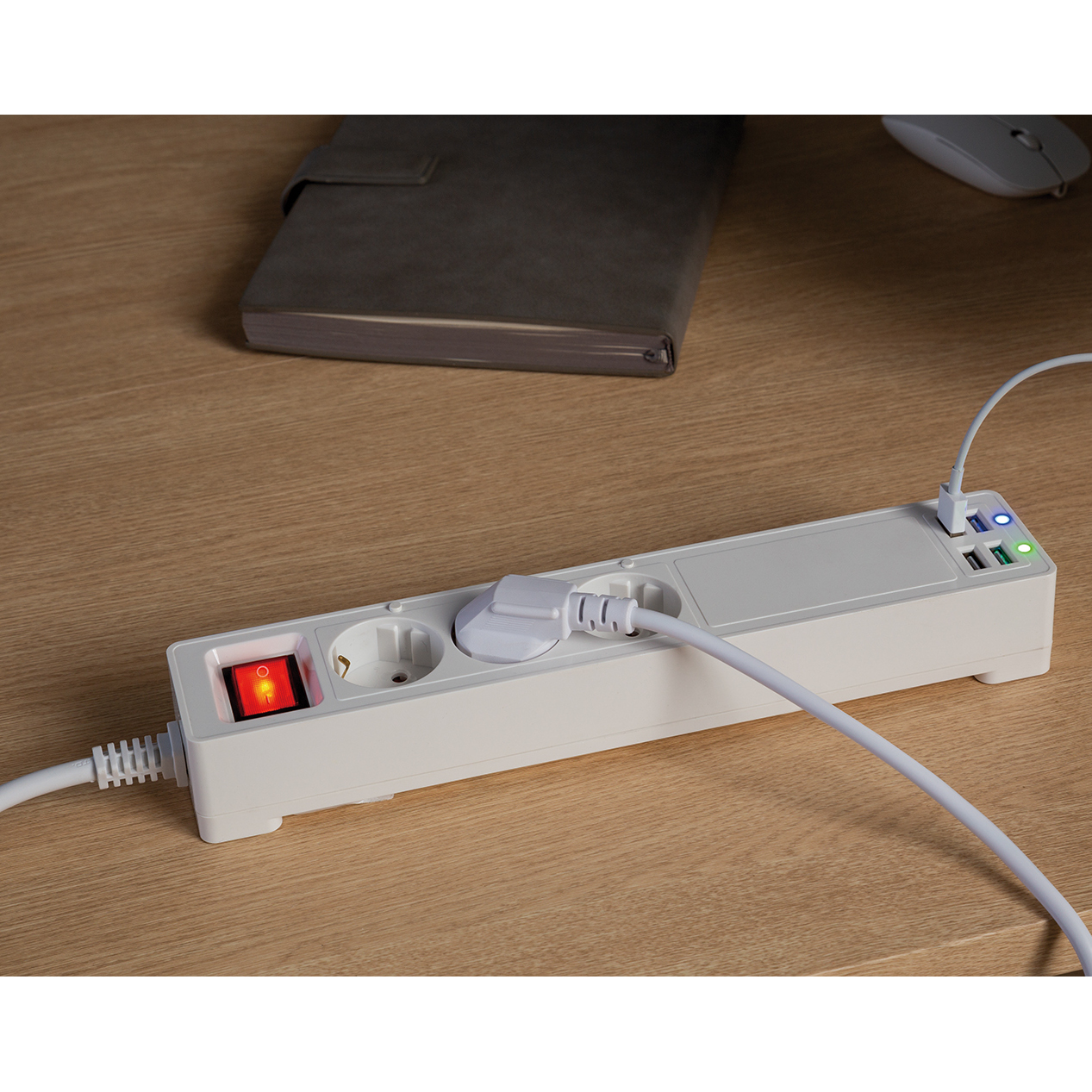 MAXTRACK NW10 SMARTE 3-fach Steckdose Sprachsteuerung Weiß mit Steckdosenleiste, App oder USB Ports 4 