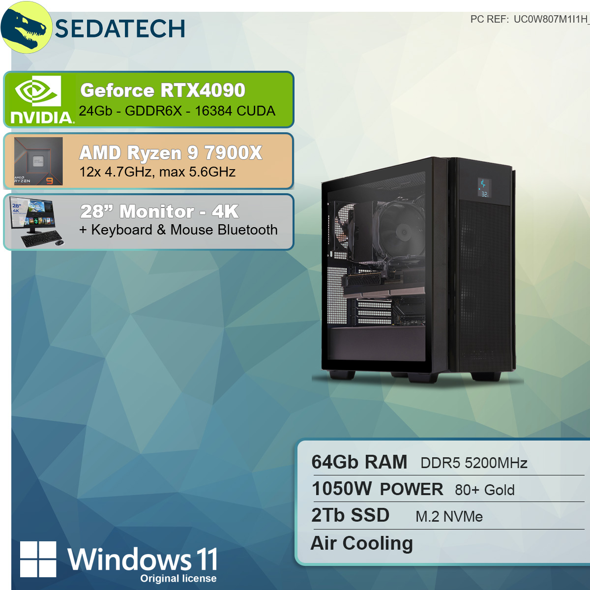 Prozessor, mit 64 AMD Ryzen 9 GB 2000 SEDATECH 7900X, GB Ryzen PC-desktop SSD, AMD 7900X RAM, 24 9 GB