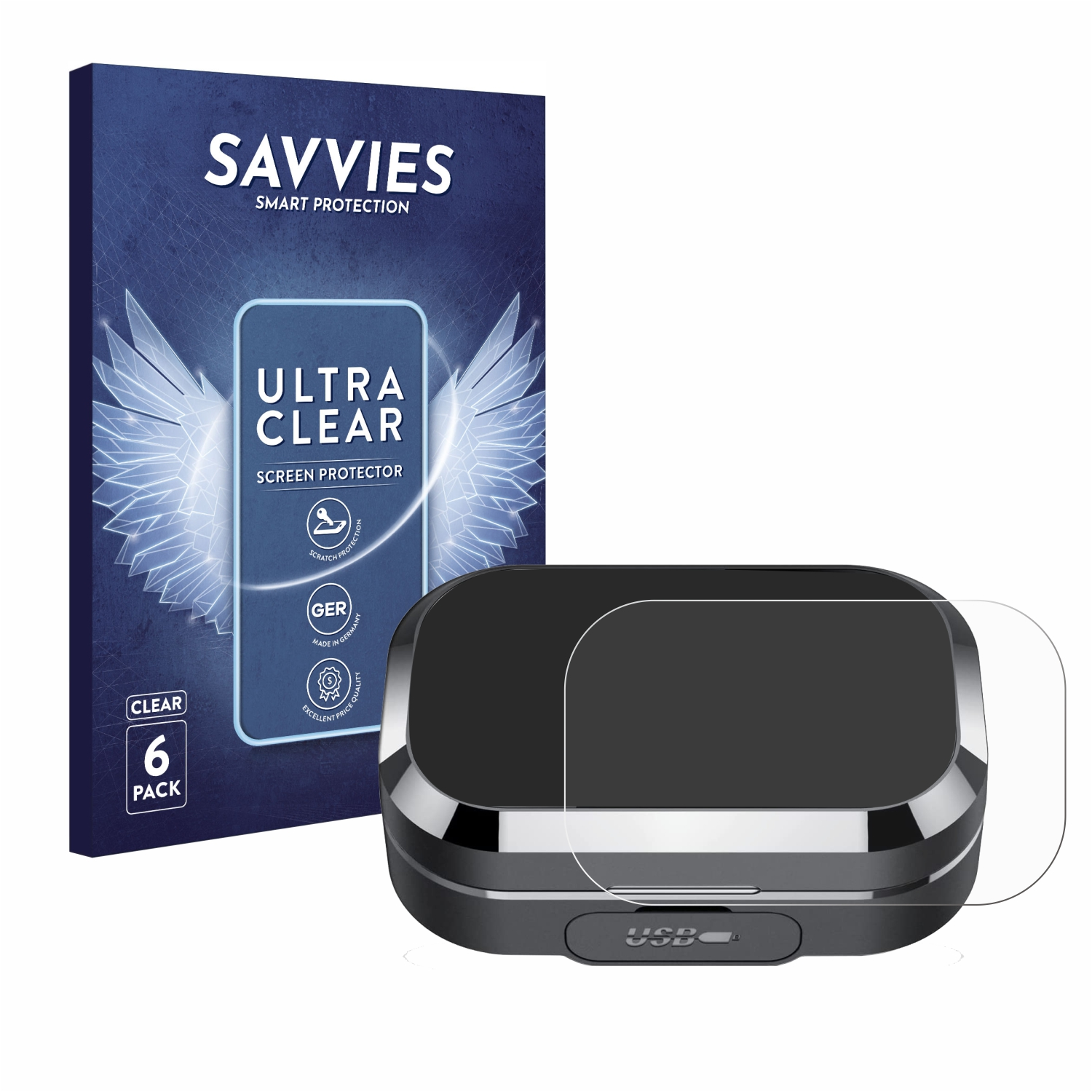 SAVVIES Wireless True 6x KT1 Earbuds) klare Q25 Schutzfolie(für