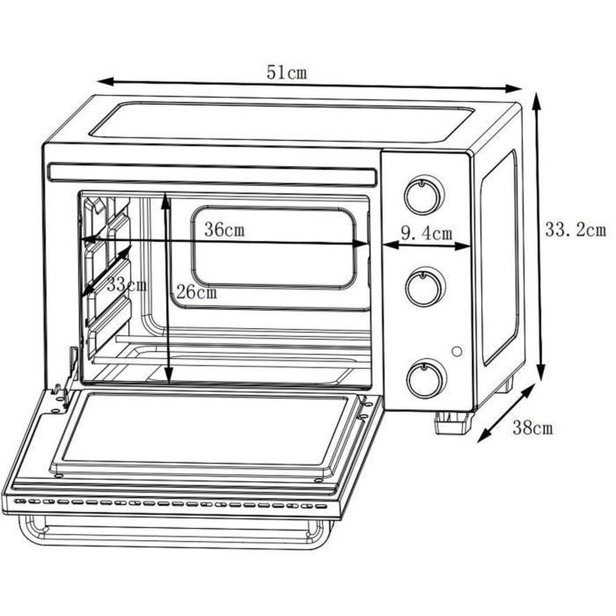 CEMF35B4 CONTINENTAL Watt) Mini-Ofen (1500 EDISON