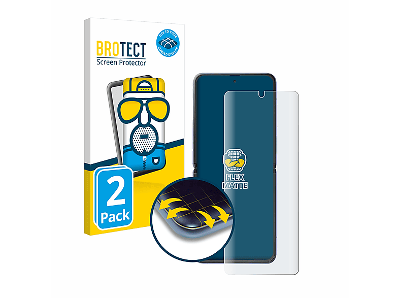 BROTECT 2x Flex matt Flip) 3D Curved Z Galaxy Samsung Schutzfolie(für Full-Cover