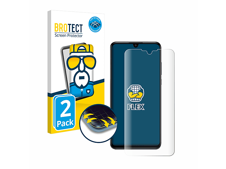 BROTECT 2x Flex lite Full-Cover 3D Edition) New Schutzfolie(für Curved Huawei P30