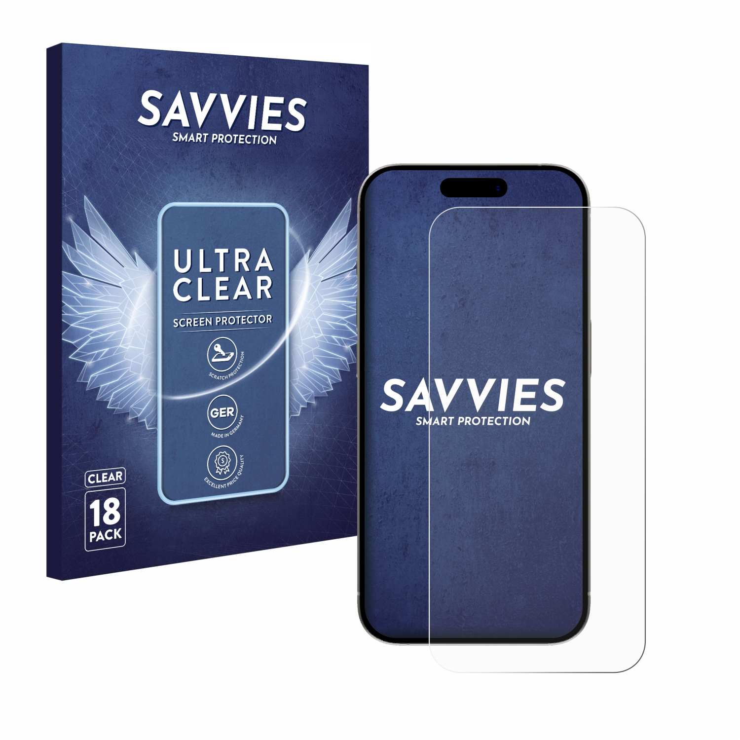 Schutzfolie(für SAVVIES Apple 15) 18x iPhone klare