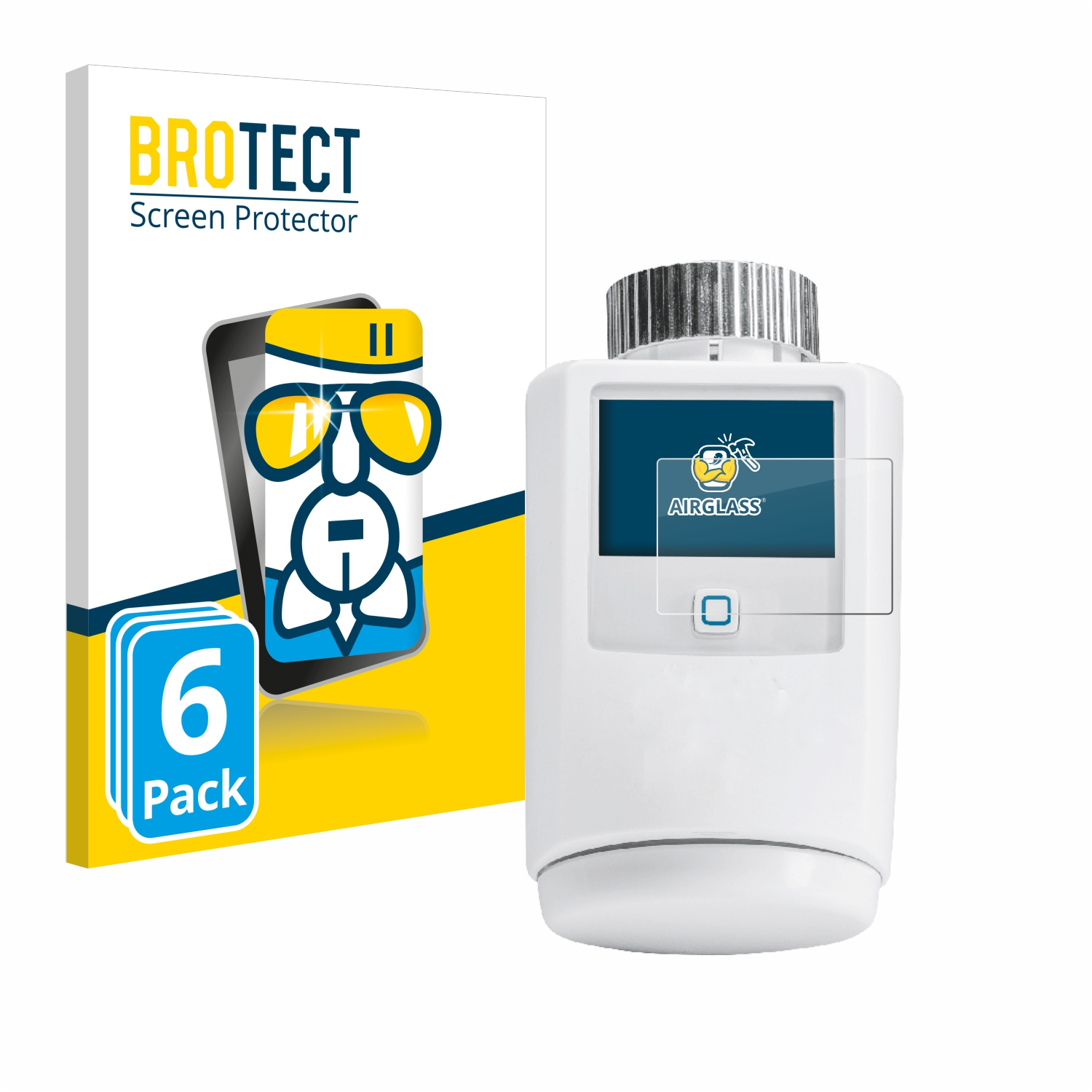 6x Airglass Schutzfolie(für homematic HmIP-eTRV-2) IP klare BROTECT