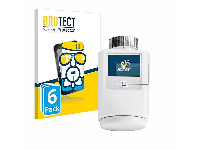 BROTECT 6x Airglass klare Schutzfolie(für homematic IP HmIP-eTRV-2)