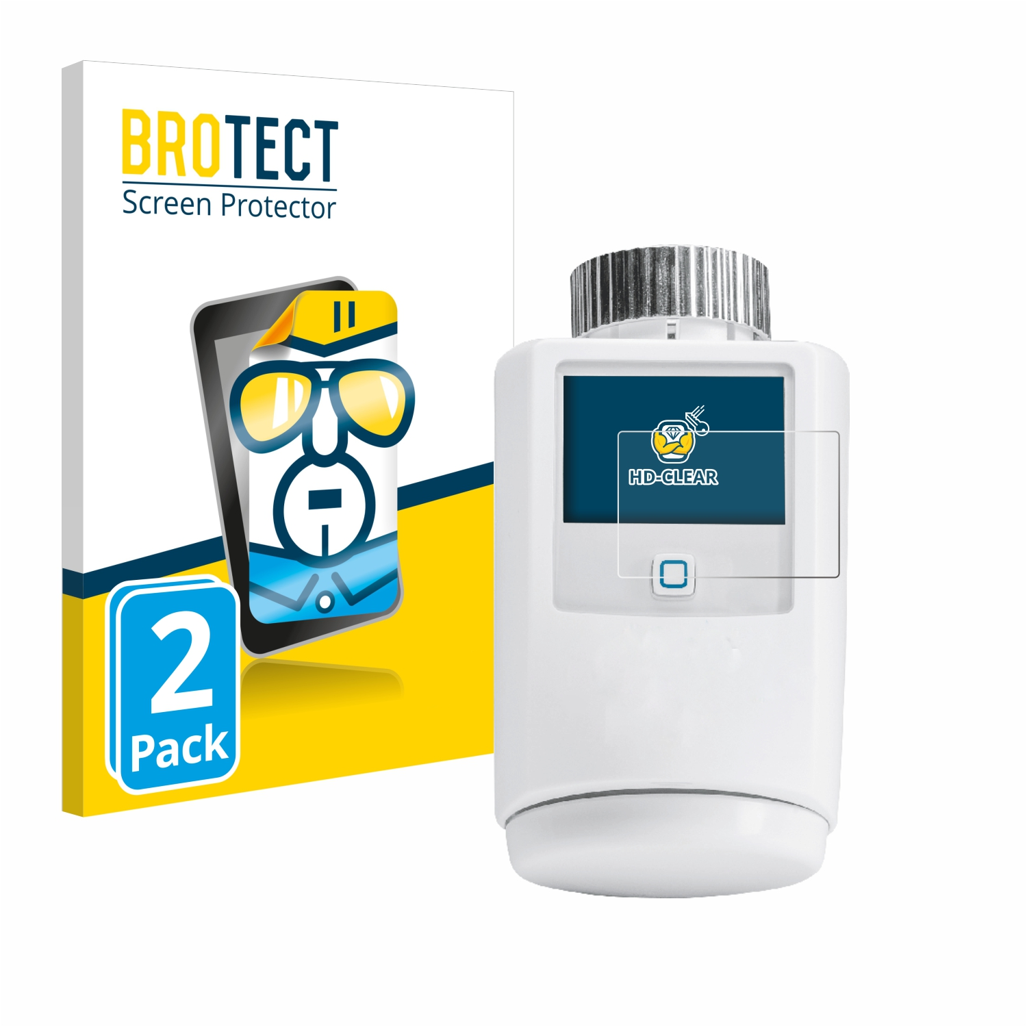 BROTECT 2x klare Schutzfolie(für HmIP-eTRV-2) IP homematic