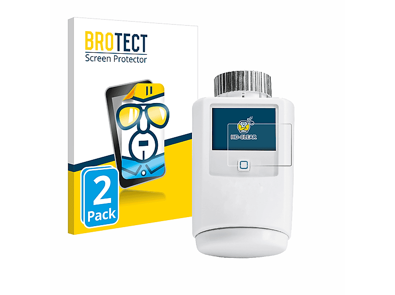 BROTECT 2x klare Schutzfolie(für homematic IP HmIP-eTRV-2)