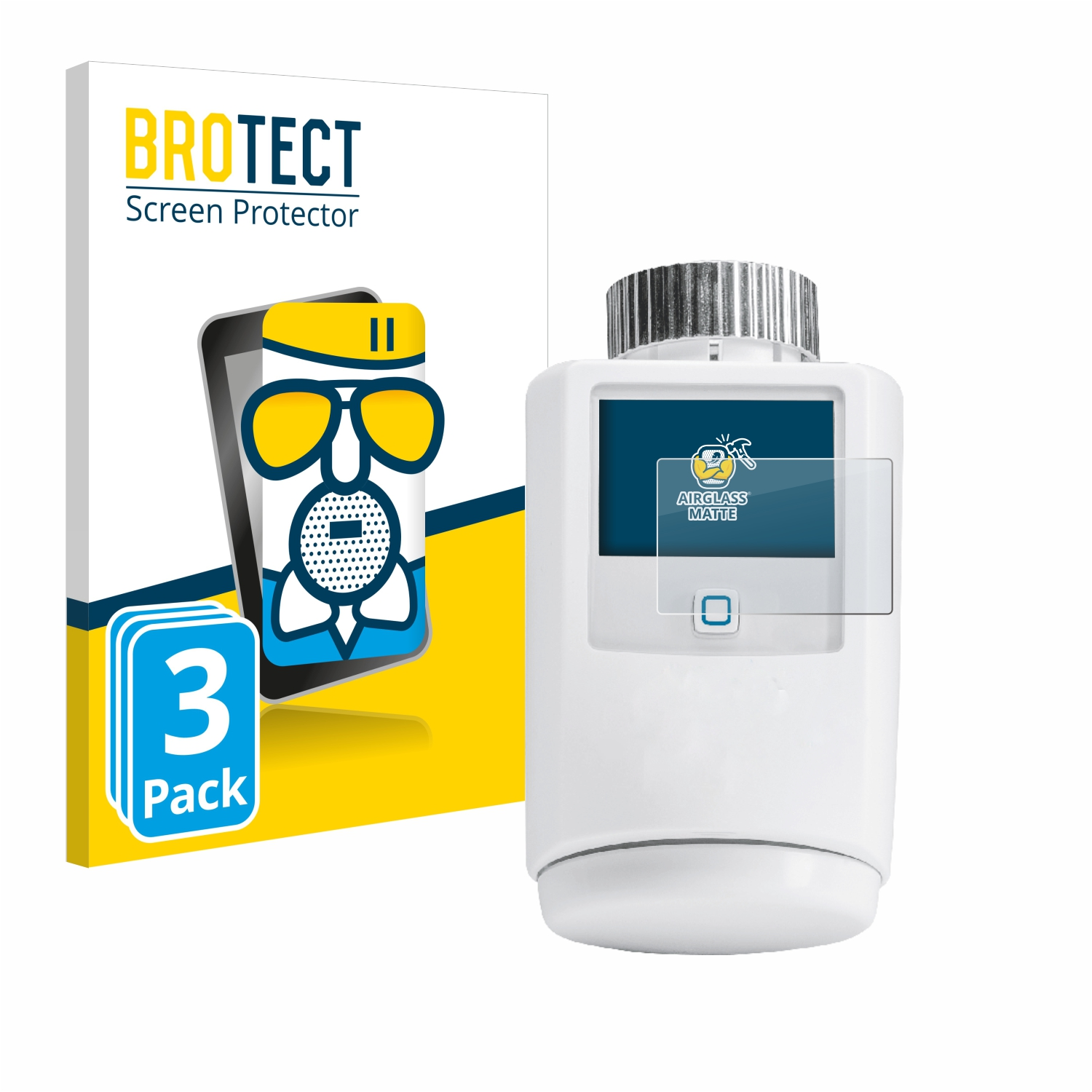3x matte Schutzfolie(für BROTECT homematic Airglass IP HmIP-eTRV-2)