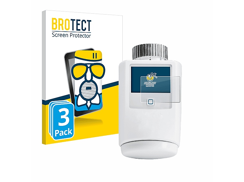 BROTECT 3x Airglass matte Schutzfolie(für homematic IP HmIP-eTRV-2)