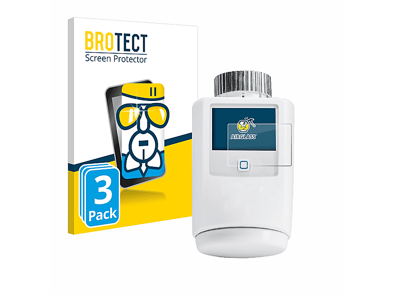 BROTECT 3x Airglass klare Schutzfolie(für homematic IP HmIP-eTRV-2)