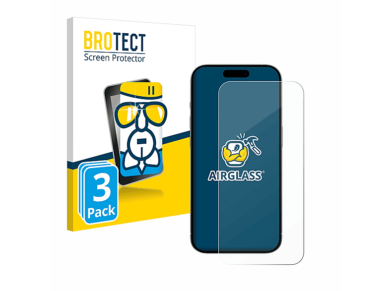 Apple 15) Schutzfolie(für iPhone klare 3x Airglass BROTECT