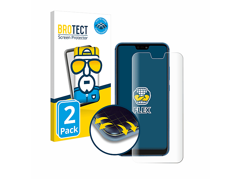 Flex lite 3D 2018) Full-Cover 2x Schutzfolie(für P20 Curved Huawei BROTECT