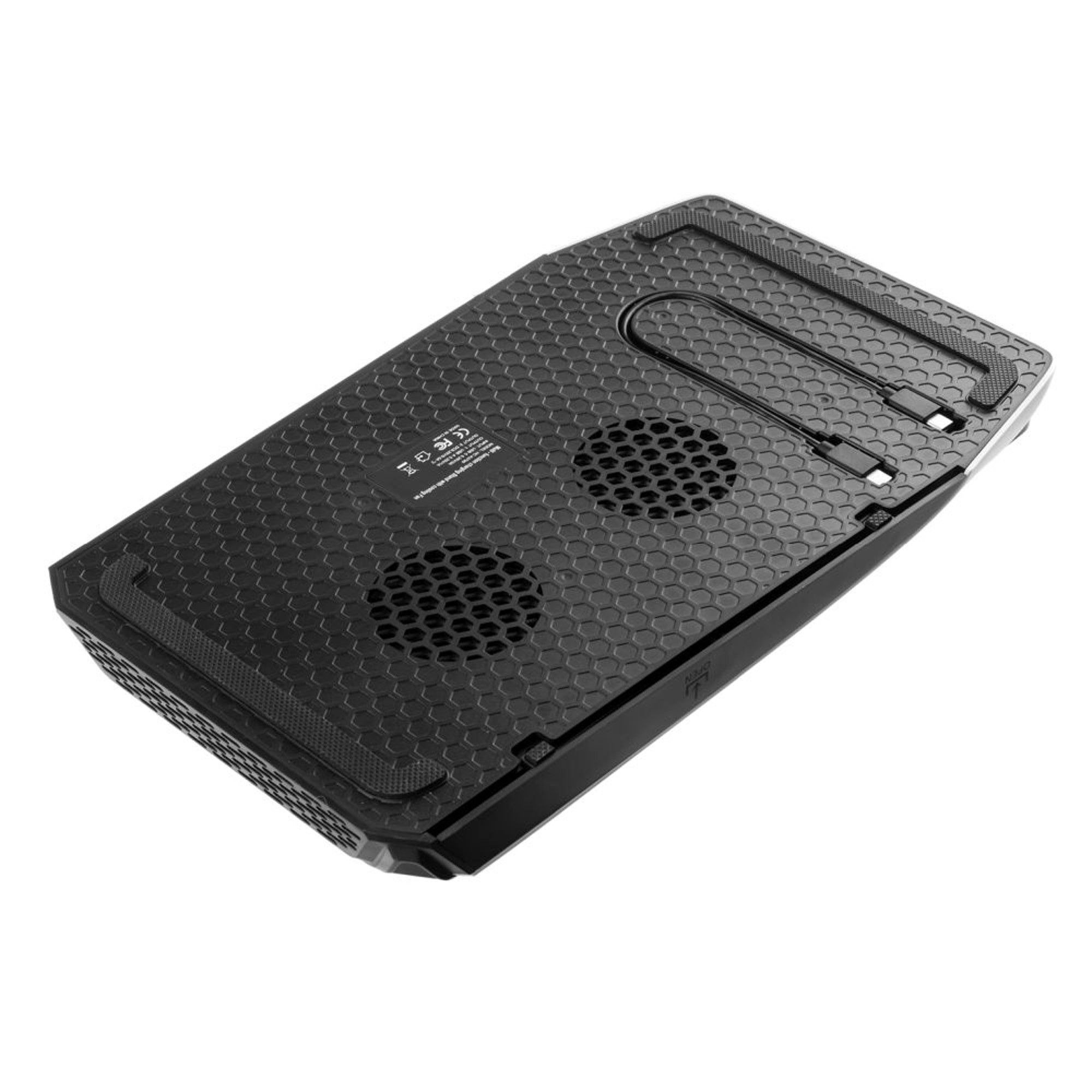 Tastiera di raffreddamento nera per laptop con motivo a nido d'ape.