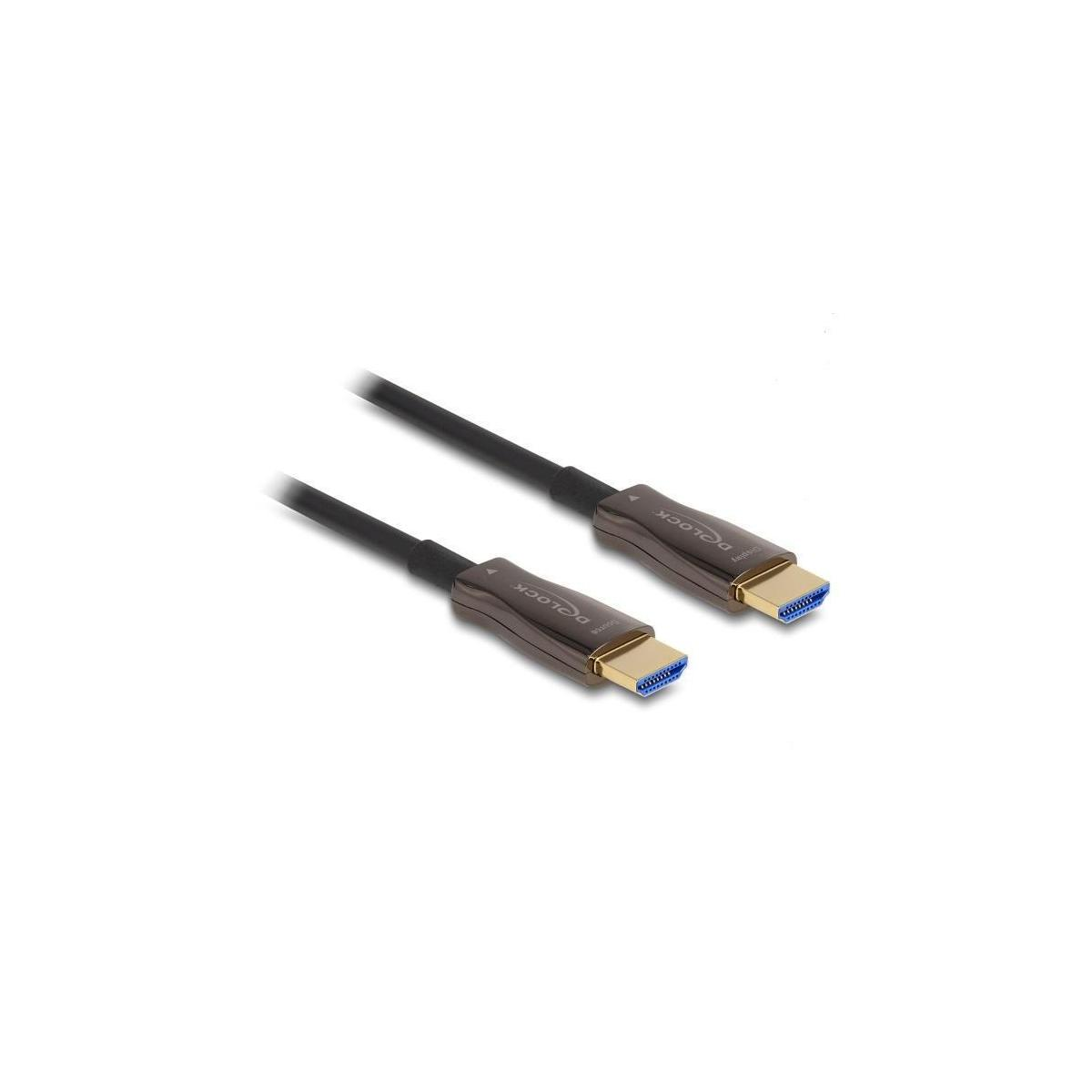 Due cavi HDMI neri con connettori color oro su sfondo bianco.