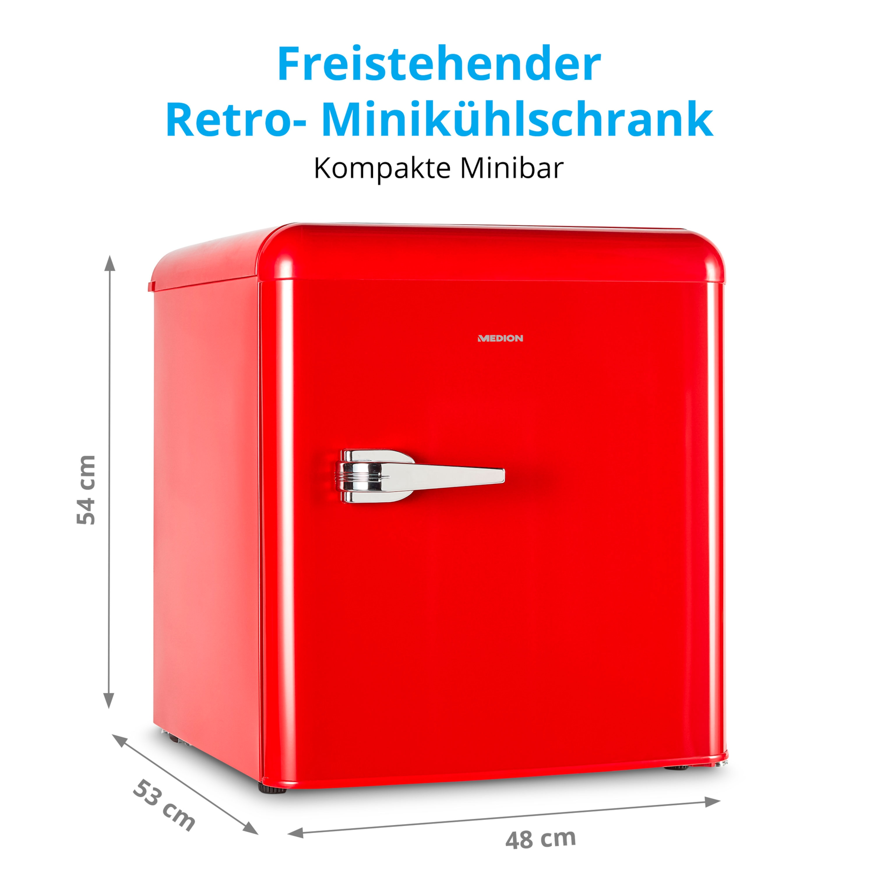 MEDION MD 37171 54 37171 Kühlschrank (F, MD cm hoch, rot)