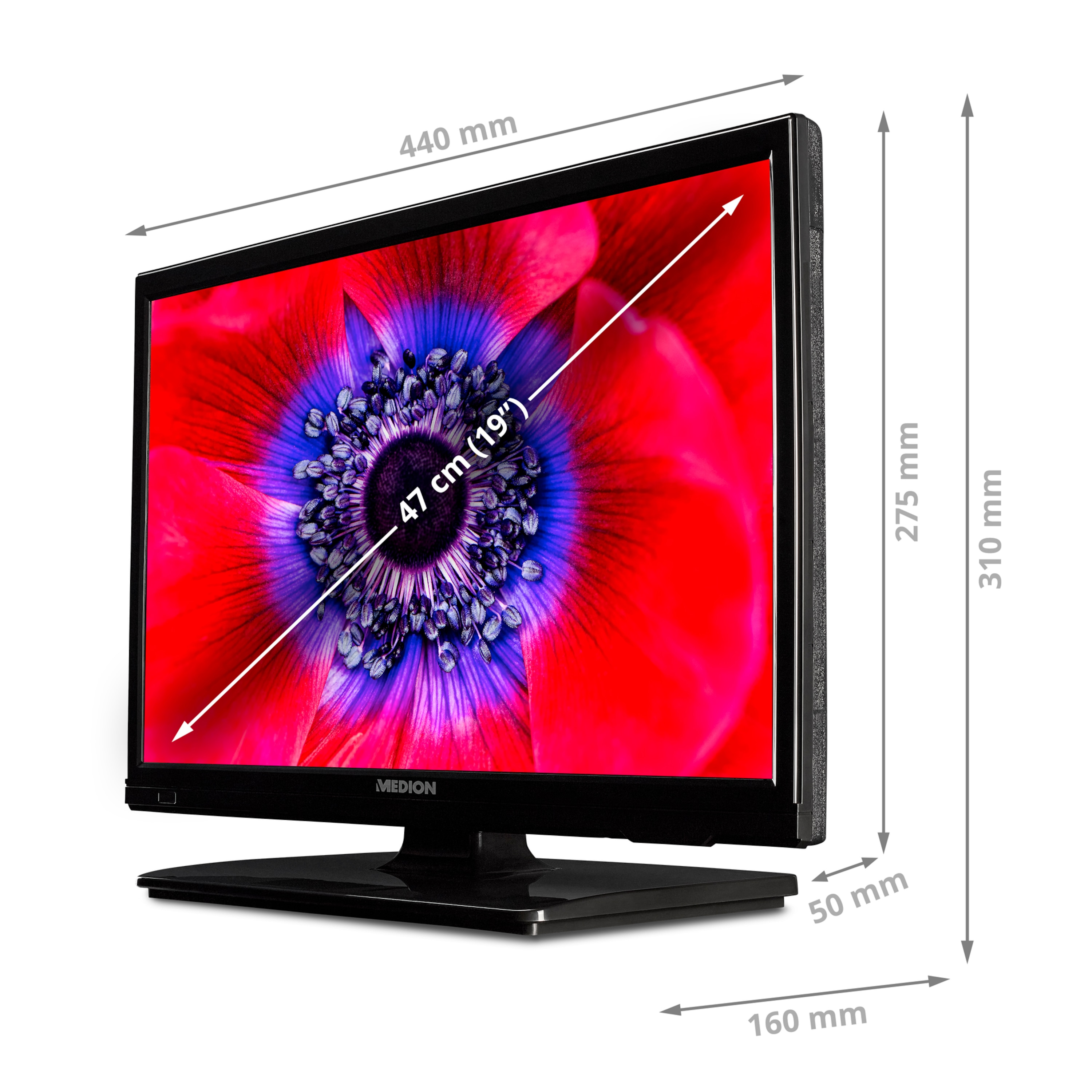 E11916 (Flat, 18,5 Fernseher LIFE® MEDION / 47 HD) cm, Zoll