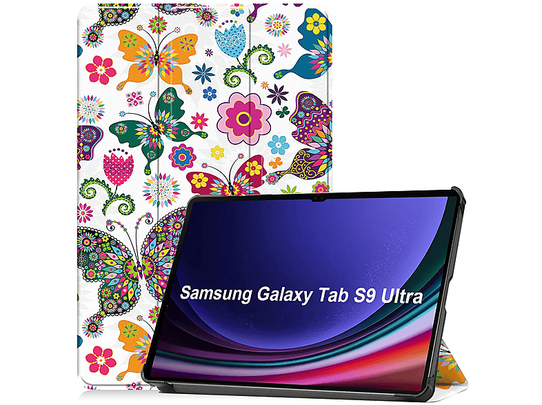 LOBWERK Hülle SM-916B S9 Tab Mehrfarbig SM-X910 Schutzhülle Ultra Samsung Zoll für Galaxy Bookcover Kunstleder, 14.6
