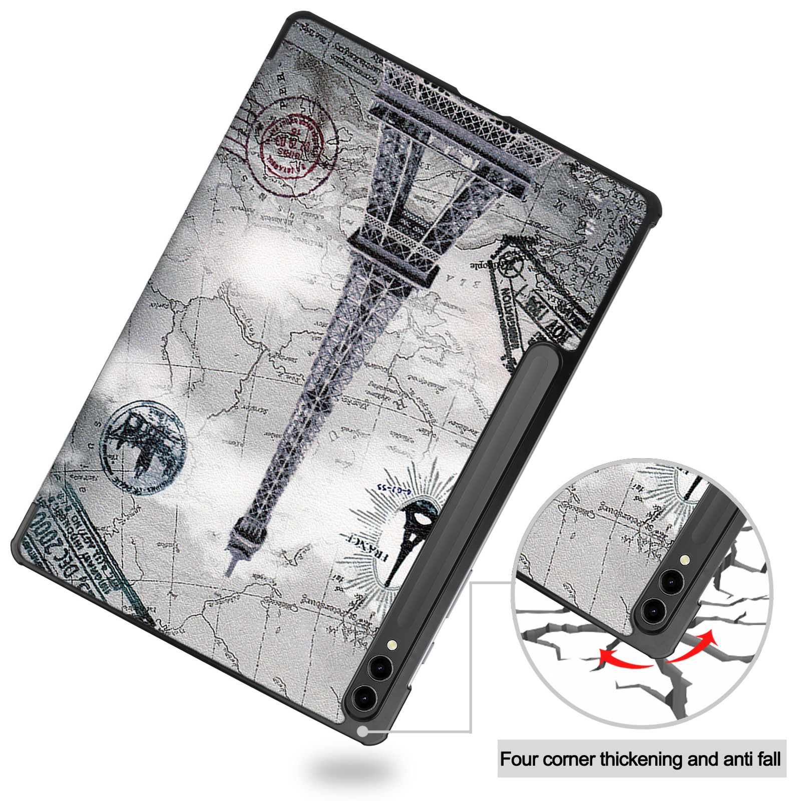 LOBWERK Hülle Schutzhülle Bookcover für 14.6 SM-916B Mehrfarbig Zoll Ultra Galaxy Tab Kunstleder, SM-X910 Samsung S9