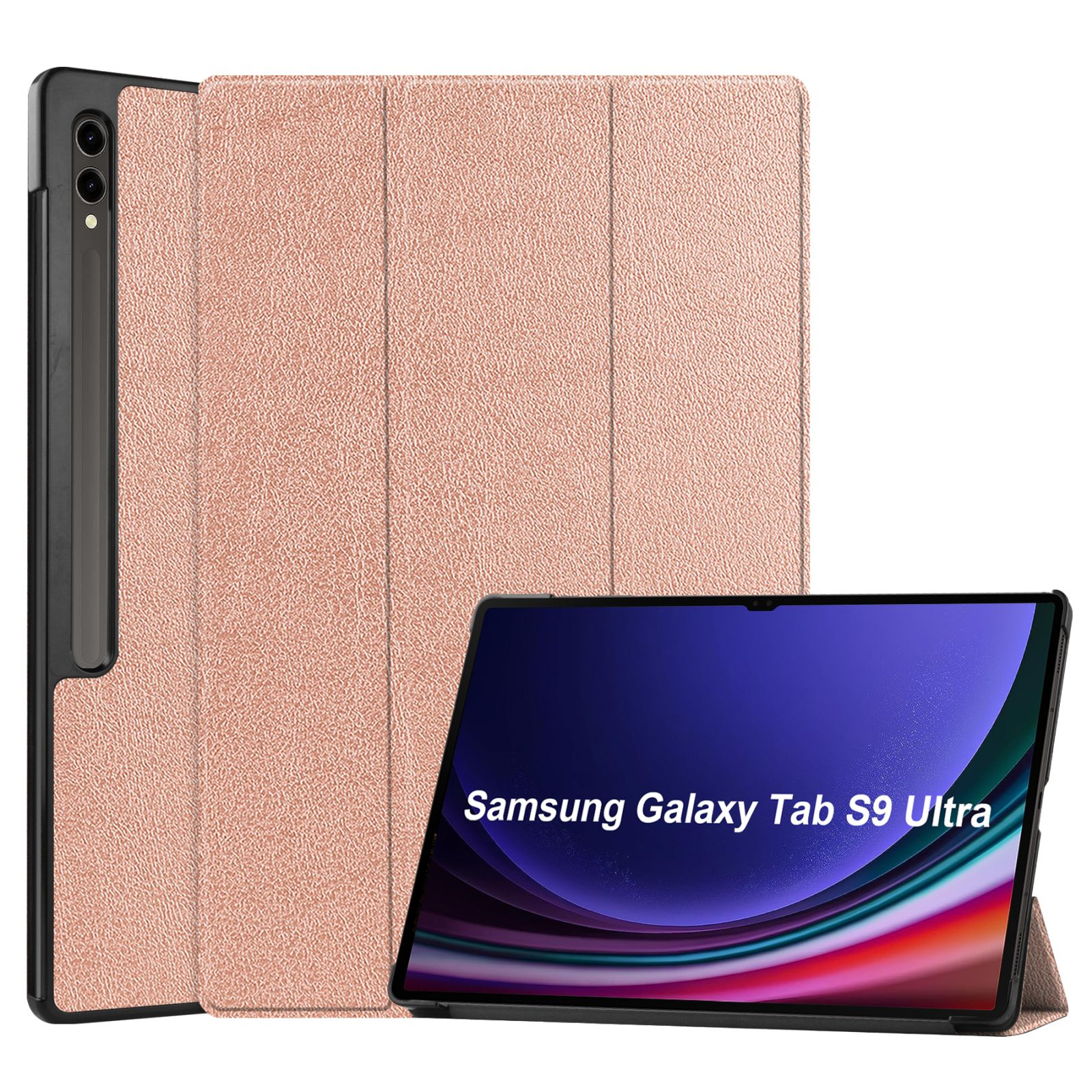 LOBWERK Hülle für Samsung Ultra Tab Schutzhülle bronze Galaxy SM-X910 Kunstleder, 14.6 SM-916B Bookcover S9 Zoll