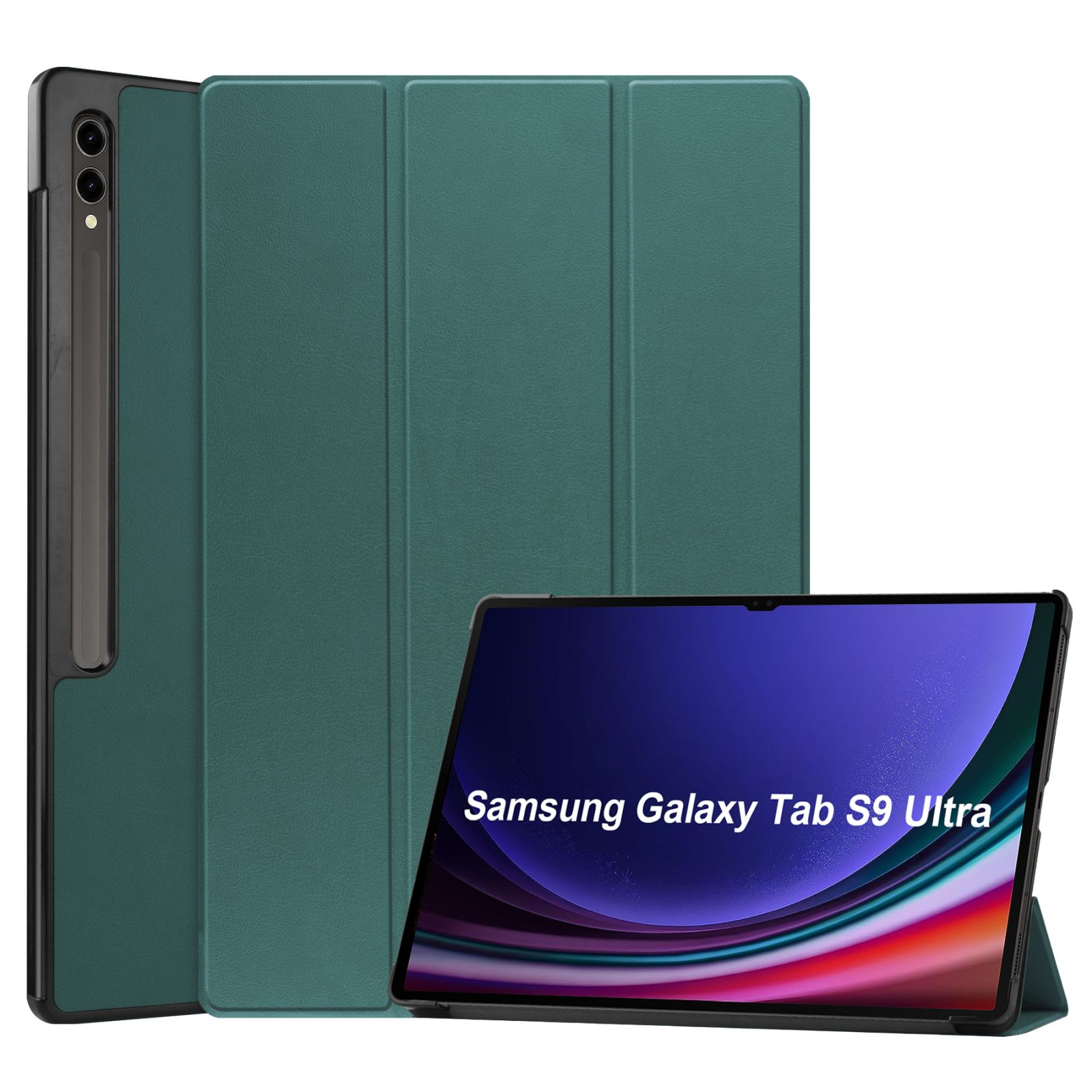 Galaxy Bookcover S9 Grün LOBWERK Ultra 14.6 Kunstleder, Tab SM-916B Samsung SM-X910 Zoll Schutzhülle Hülle für