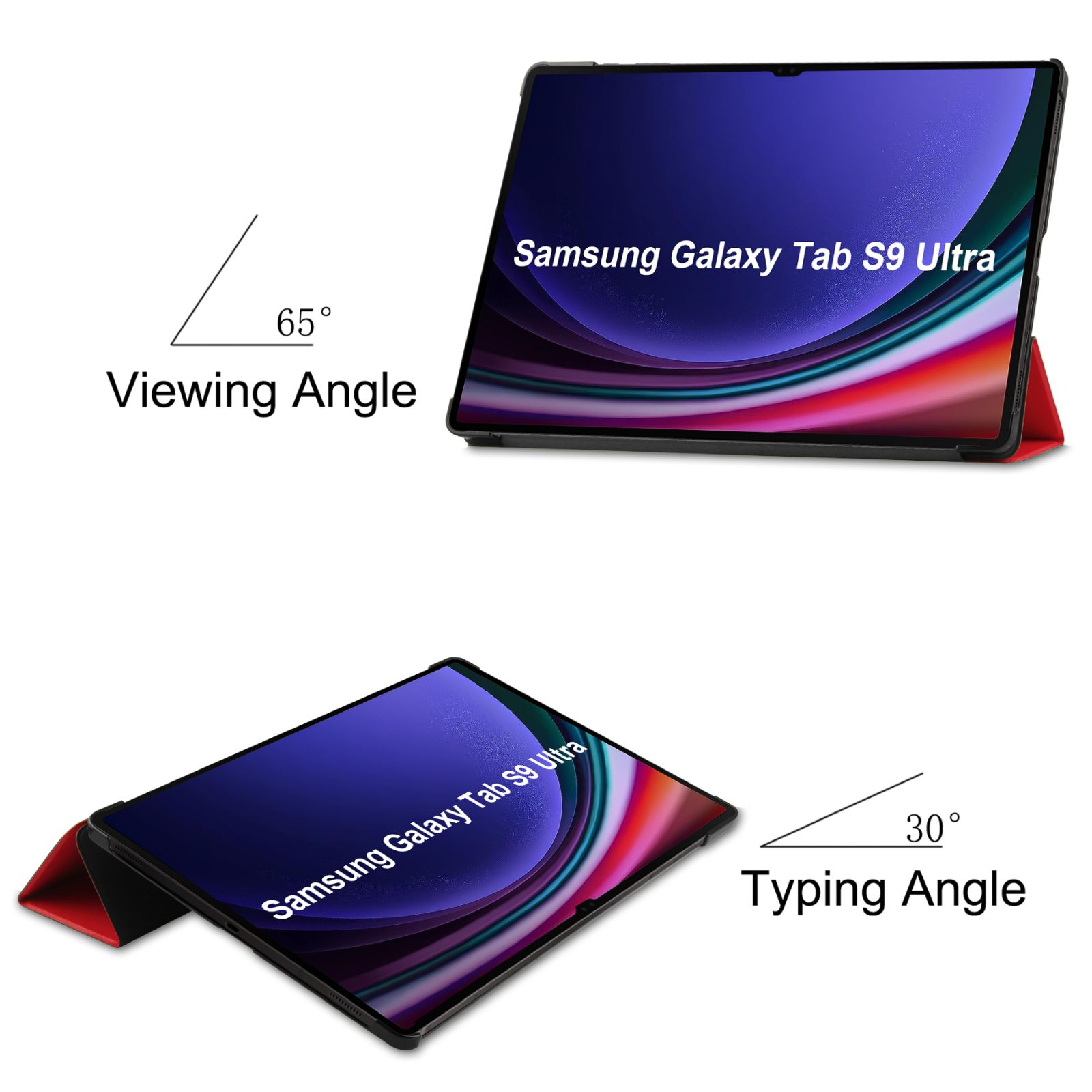 SM-X910 Bookcover Kunstleder, Galaxy Tab Ultra Schutzhülle SM-916B Samsung LOBWERK für Rot 14.6 Hülle S9 Zoll